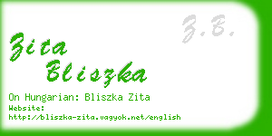 zita bliszka business card